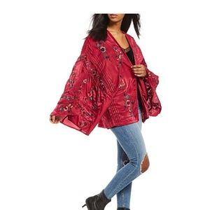 Free people embroidered kimono ex sm. NWT